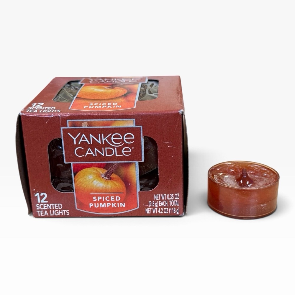 Yankee Candle 12 Spiced Pumpkin Tea Light Candles New In Box